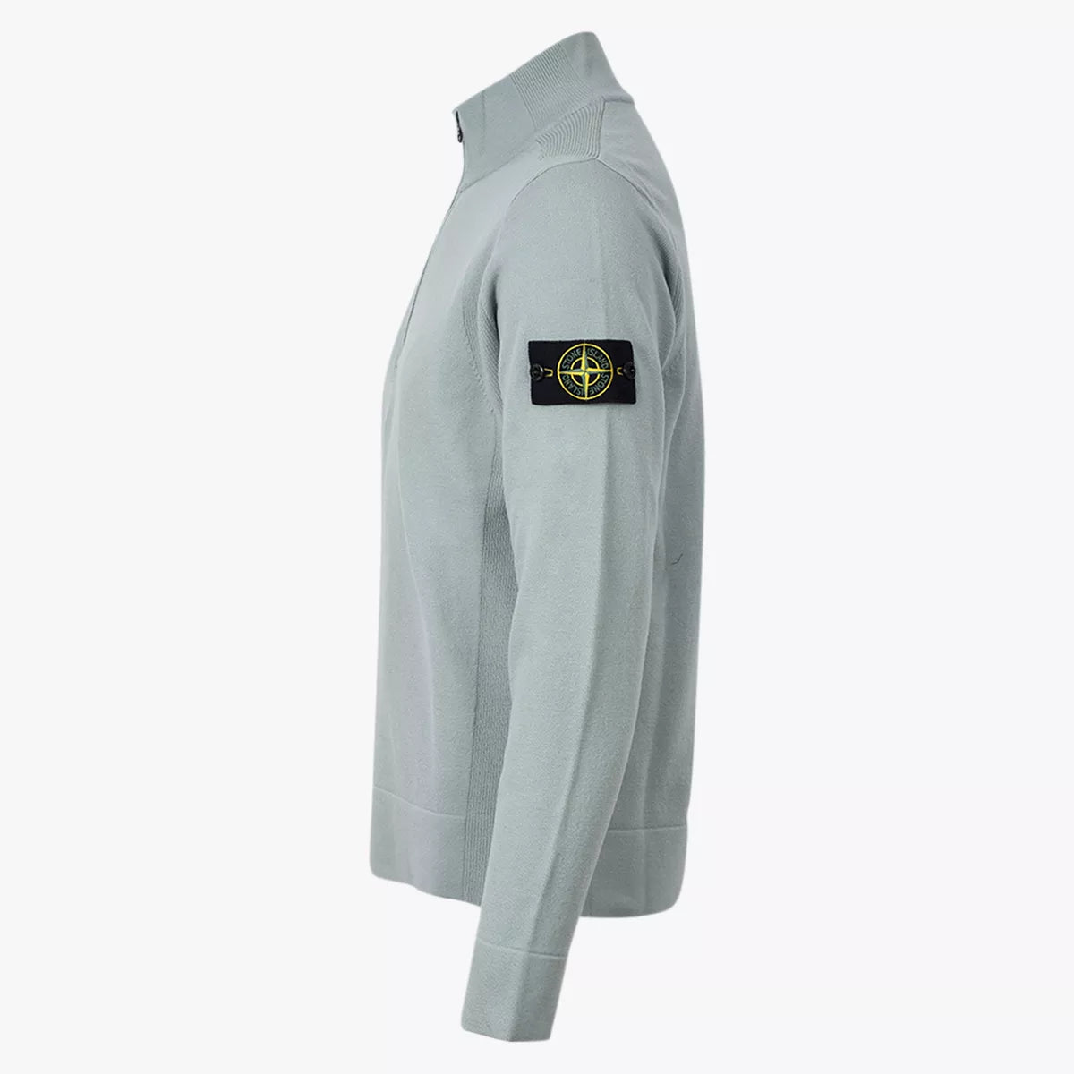 Stone Island Gebreide Trui Met Rits Lichtgroen | 521A1 STRETCH RWS WOOL