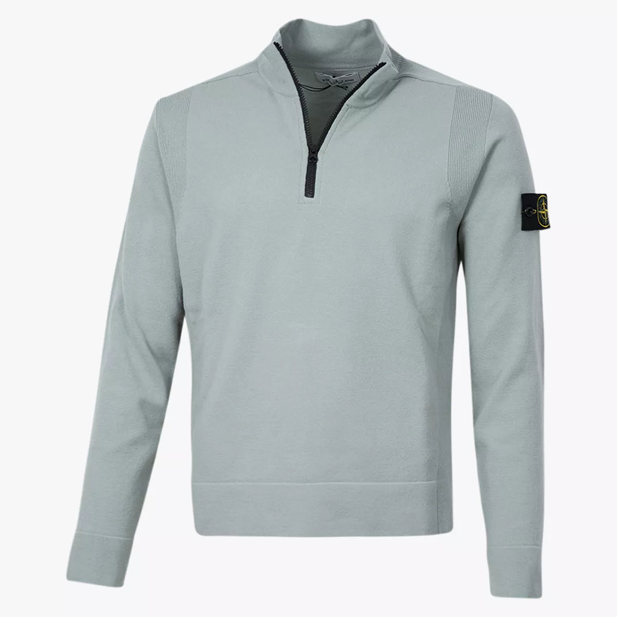 Stone Island Gebreide Trui Met Rits Lichtgroen | 521A1 STRETCH RWS WOOL