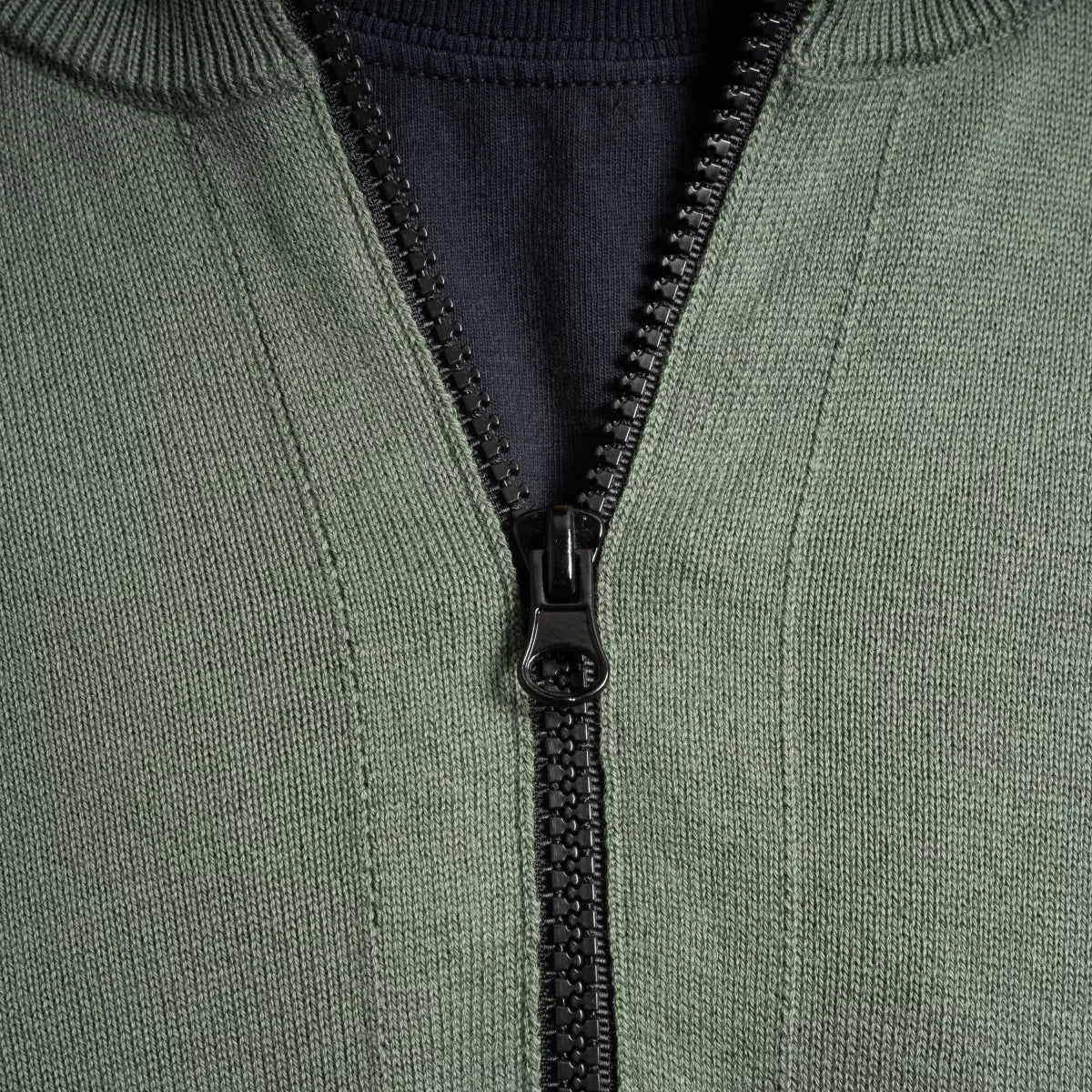 Stone Island Gebreide Trui met Rits Groen | Organic Cotton