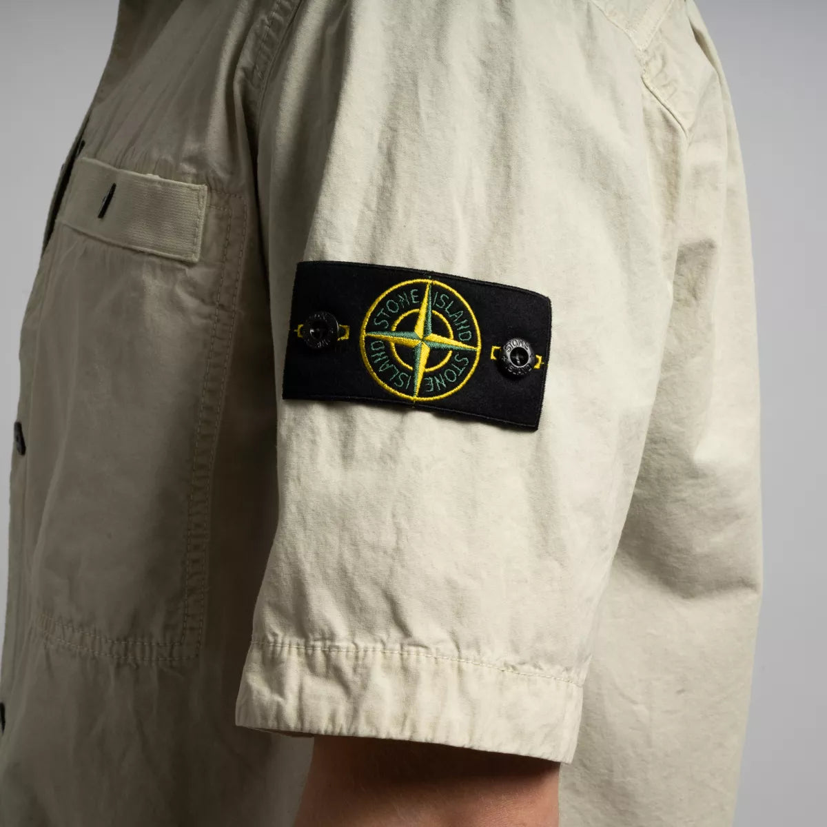 Stone Island Overshirt Korte Mouw Zand | Supima Cotton Twill