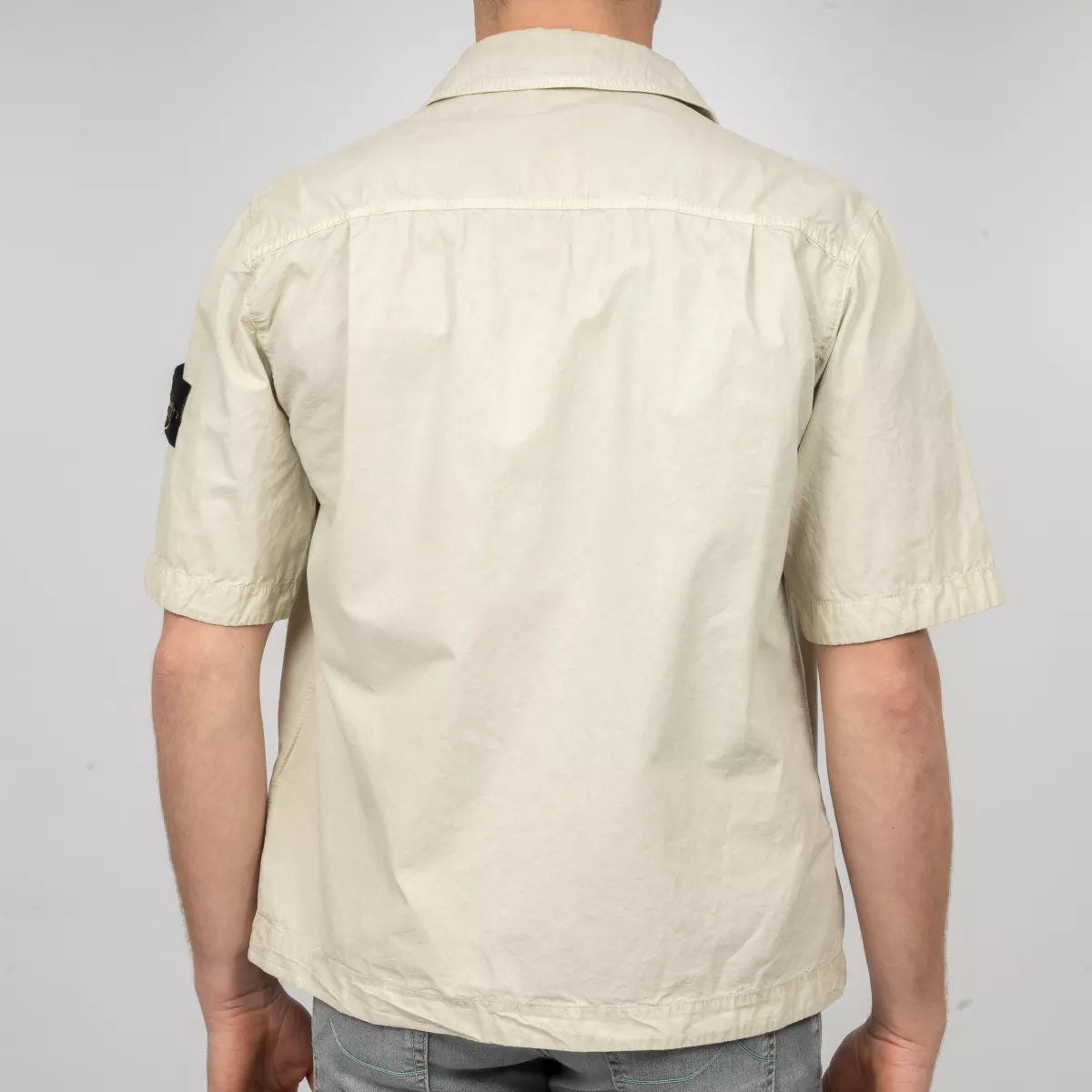 Stone Island Overshirt Korte Mouw Zand | Supima Cotton Twill