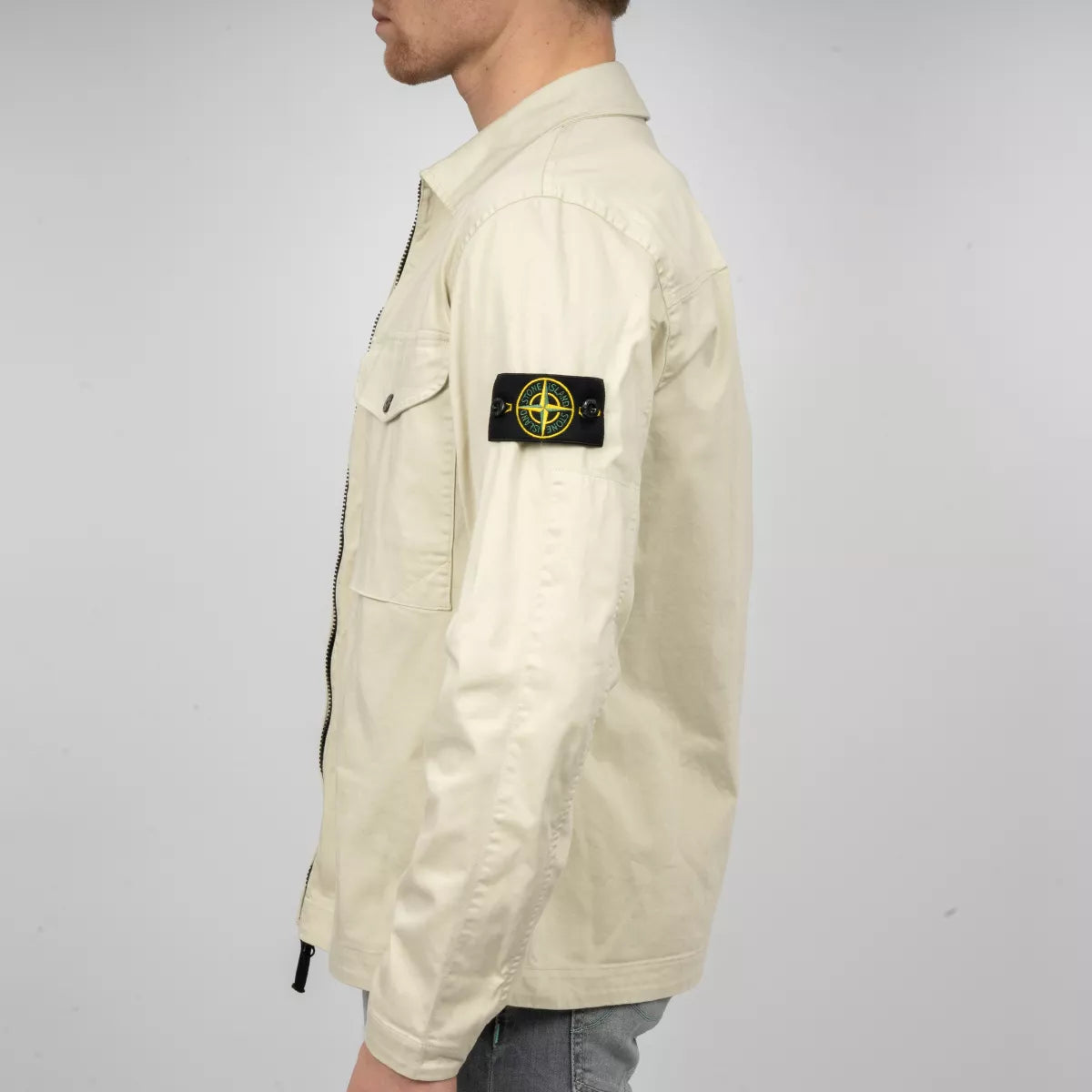 Stone Island Overshirt Zand | Supima Cotton Twill