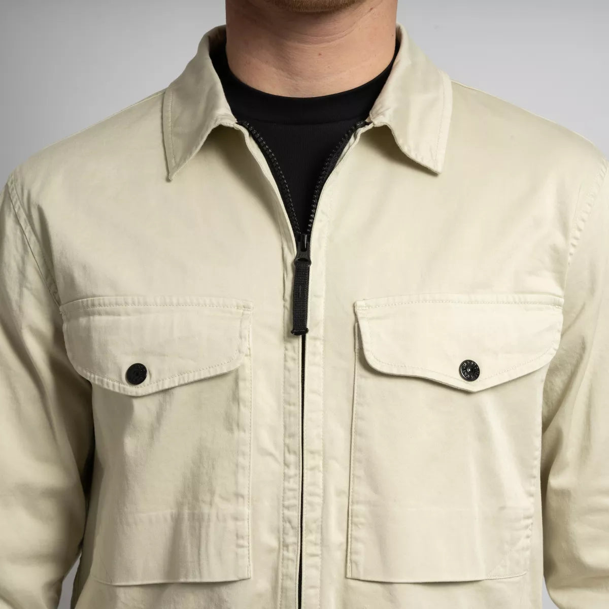 Stone Island Overshirt Zand | Supima Cotton Twill