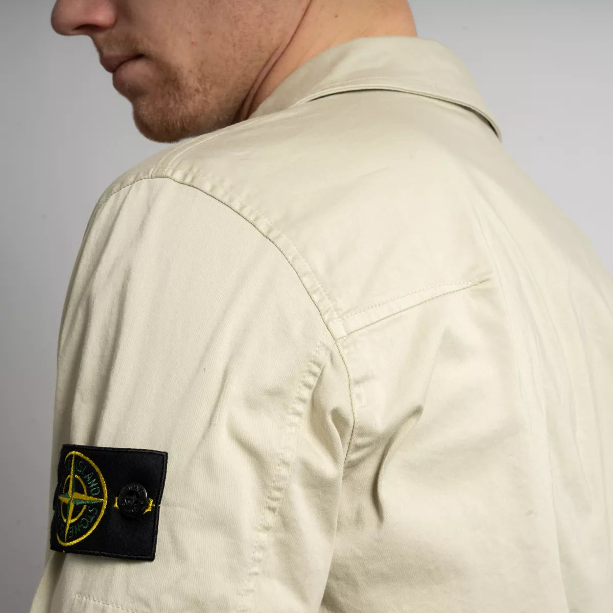 Stone Island Overshirt Zand | Supima Cotton Twill