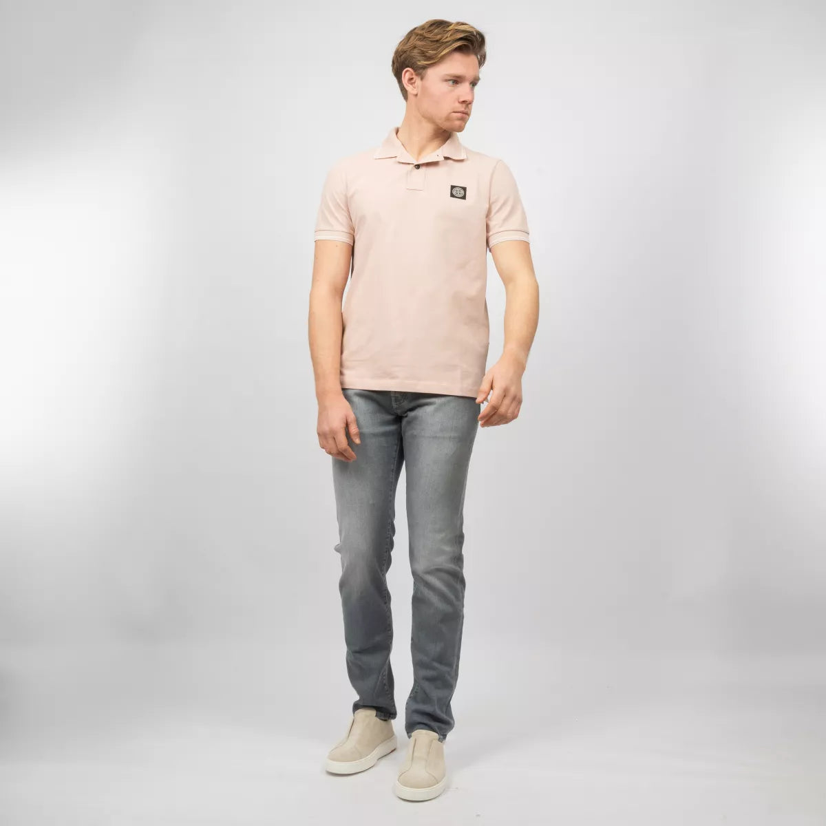 Stone Island Polo Licht Roze | Cotton Piqué