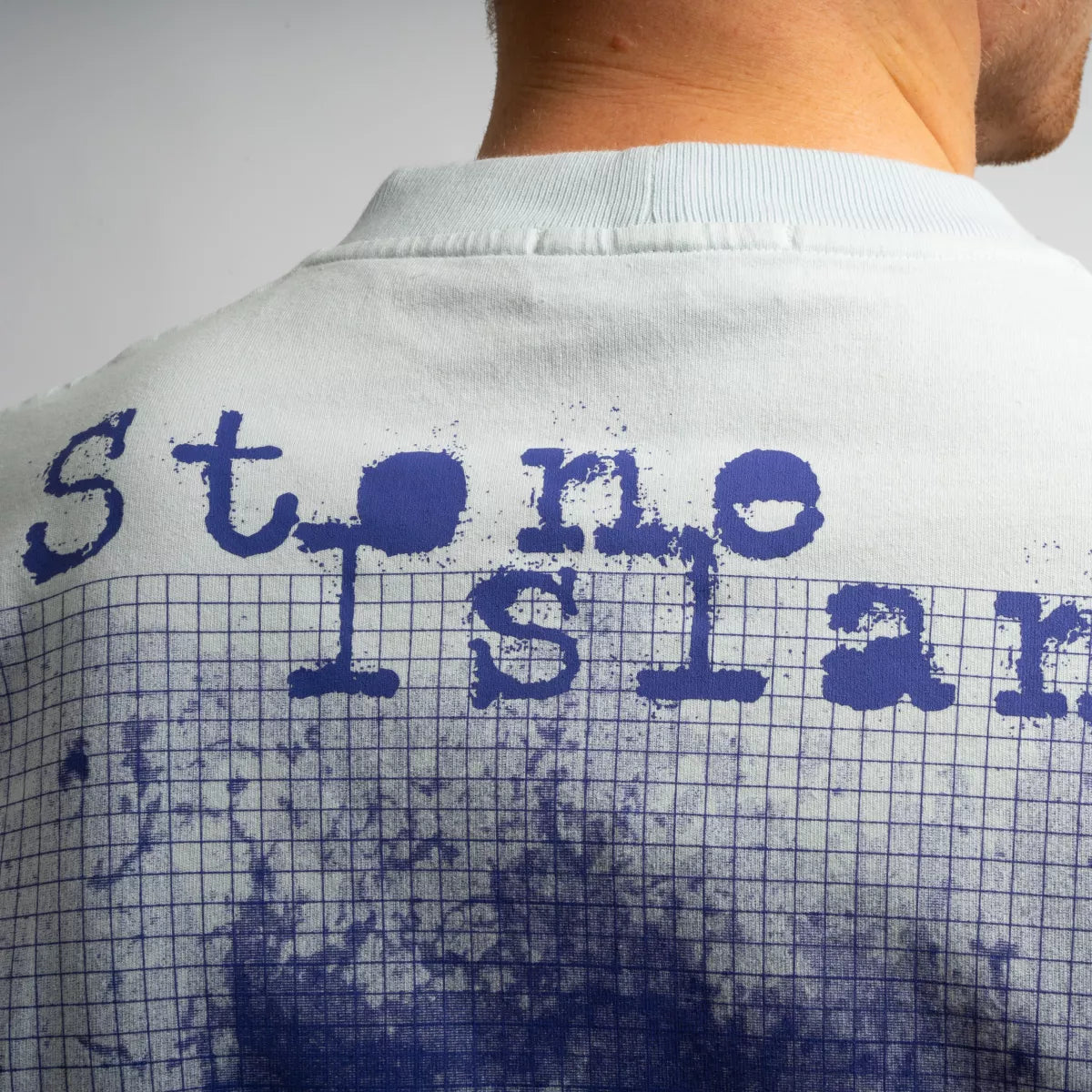 Stone Island Shirt met Backprint Hemelsblauw | Oversized