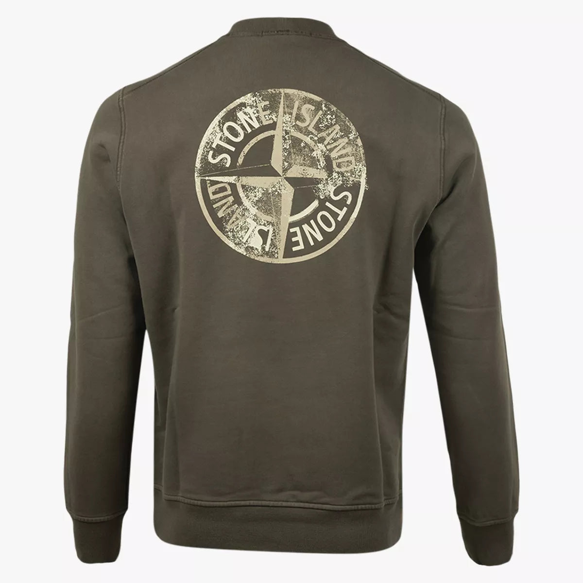 Stone Island Sweater met Backprint Groen | Cotton Fleece