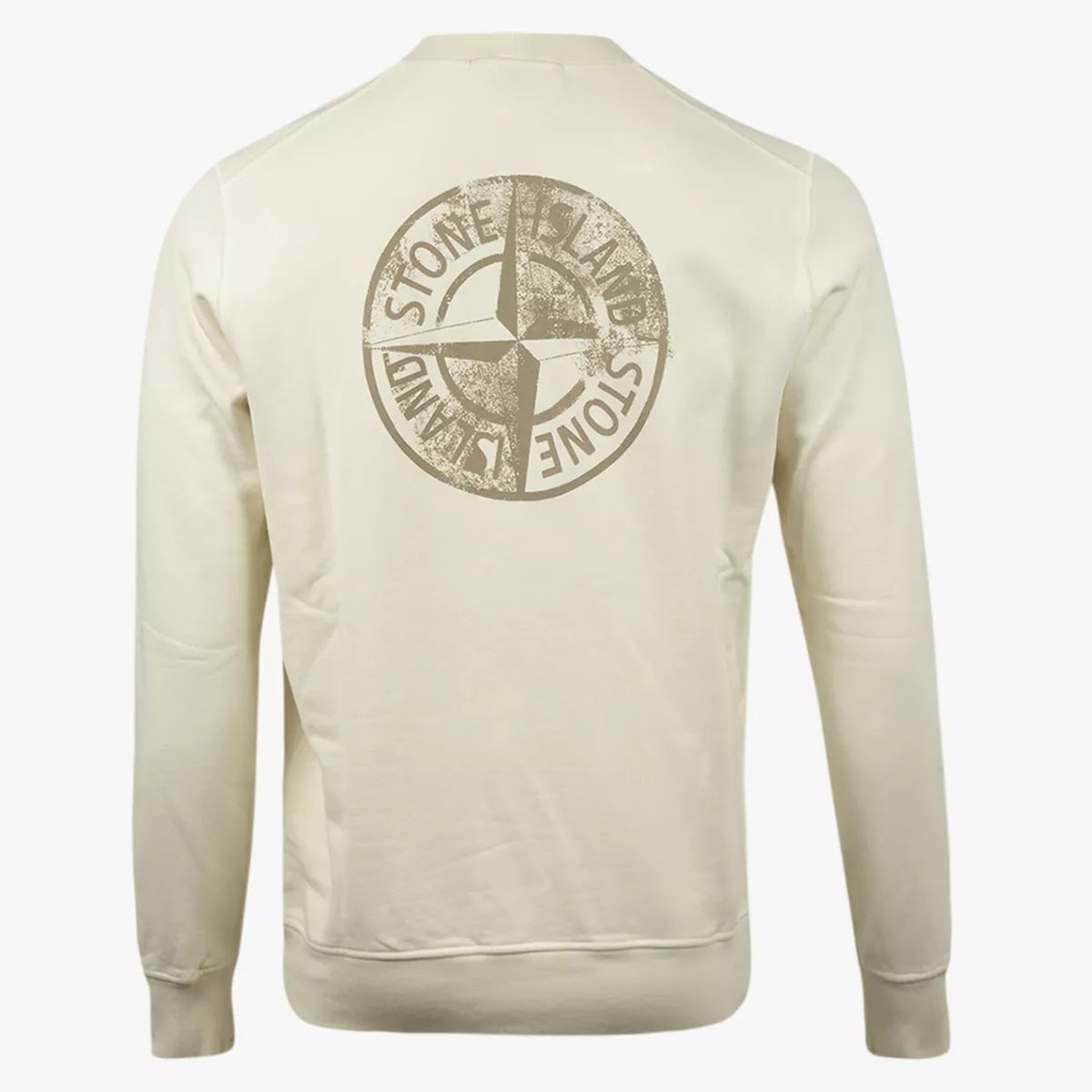 Stone Island Sweater met Backprint Ivoorwit | Cotton Fleece