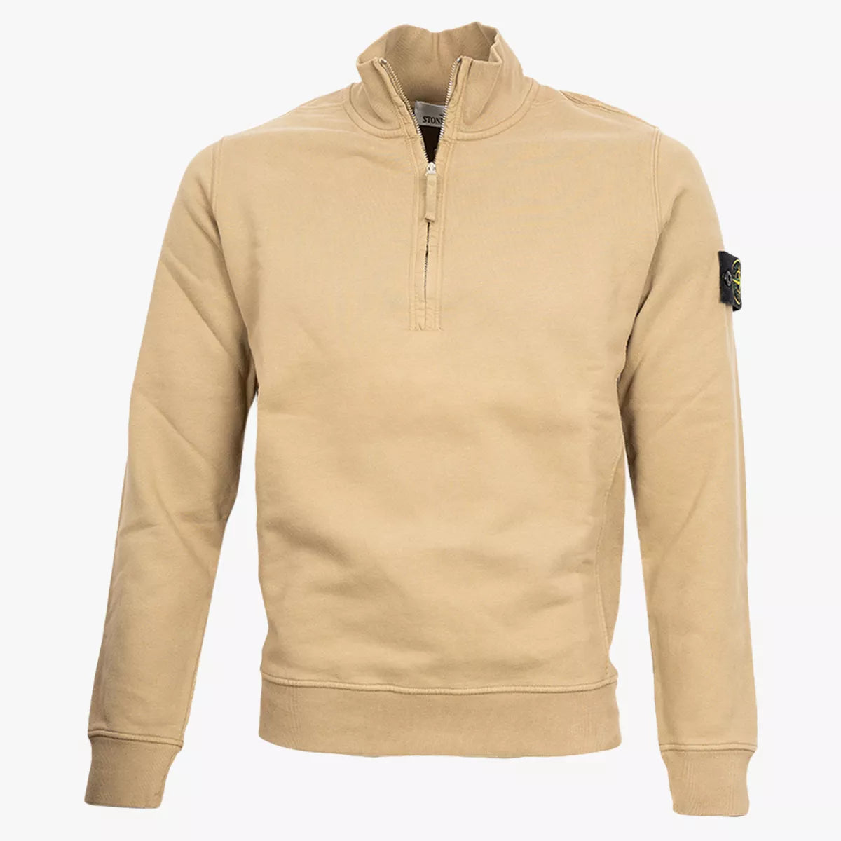 Stone Island Trui met rits zand | BRUSHED ORGANIC COTTON FLEECE