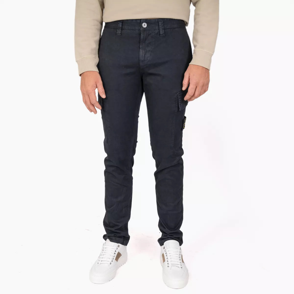 Stone Island cargopants donkerblauw | 301L1 STRETCH BROKEN TWILL