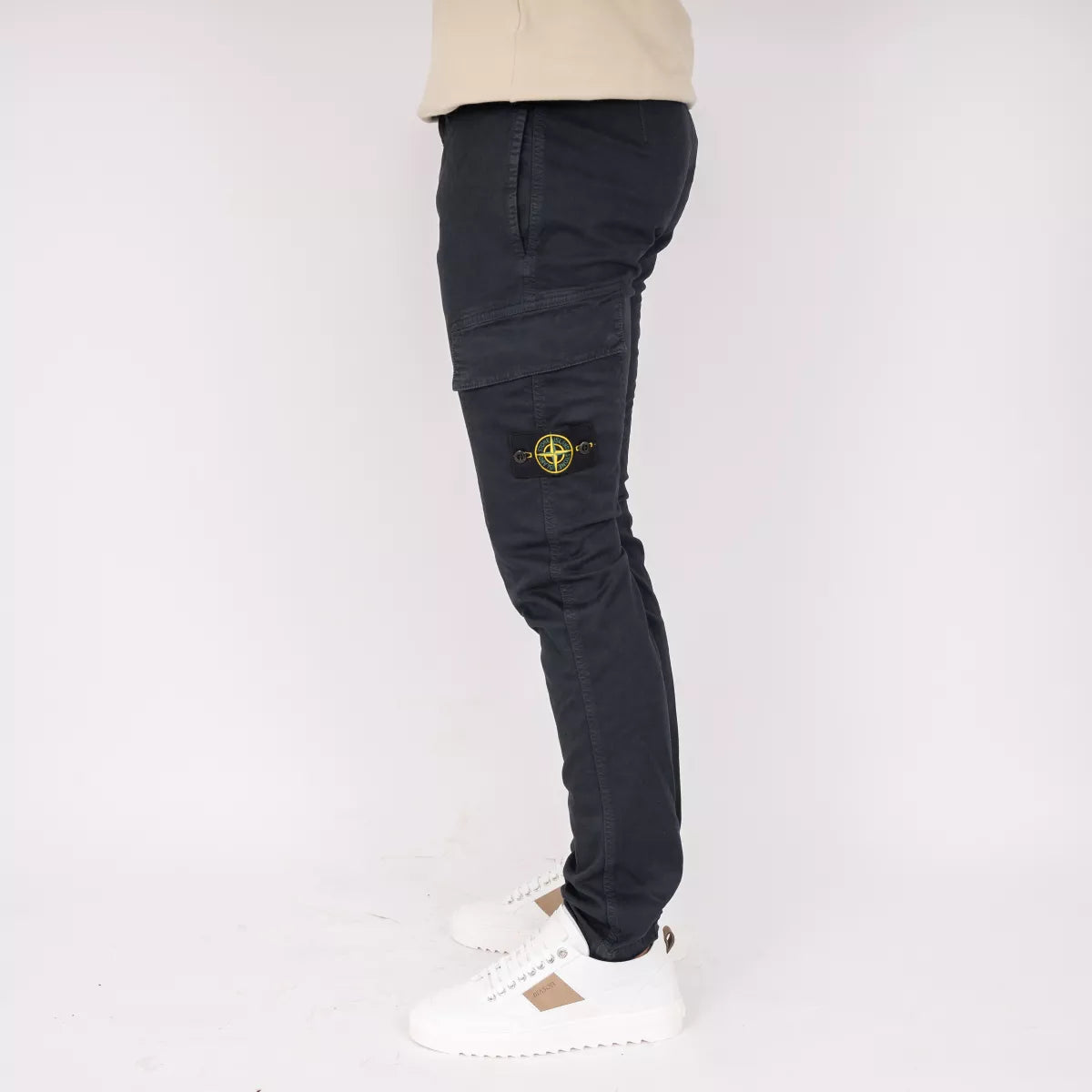 Stone Island cargopants donkerblauw | 301L1 STRETCH BROKEN TWILL