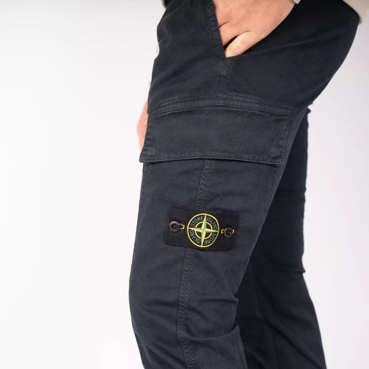 Stone Island cargopants donkerblauw | 301L1 STRETCH BROKEN TWILL