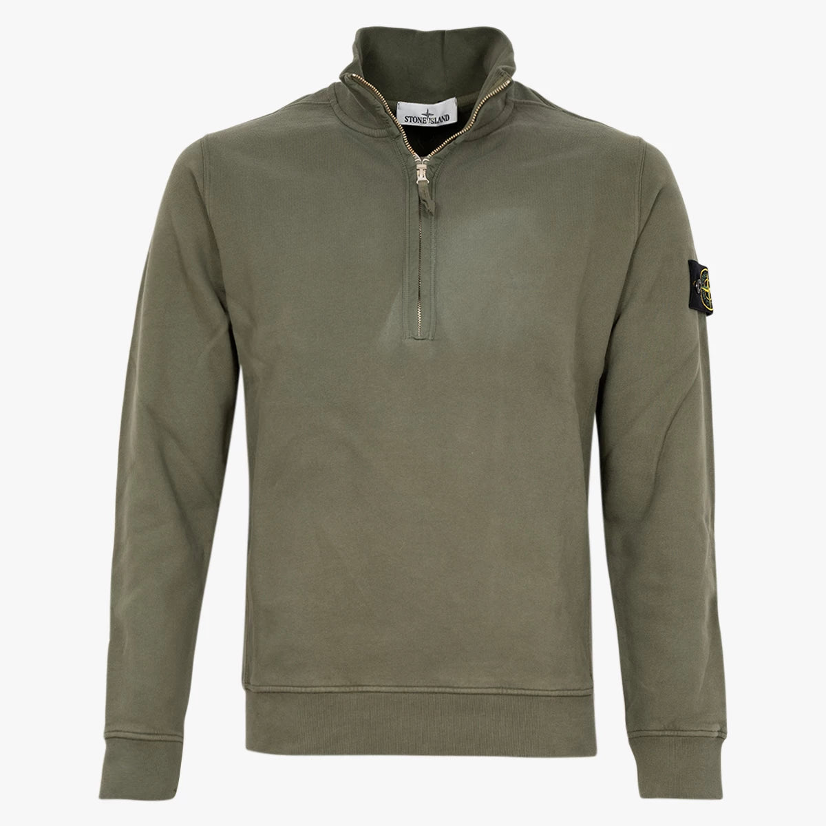 Stone Island half zip trui donkergroen | 63420 BRUSHED ORGANIC COTTON FLEECE