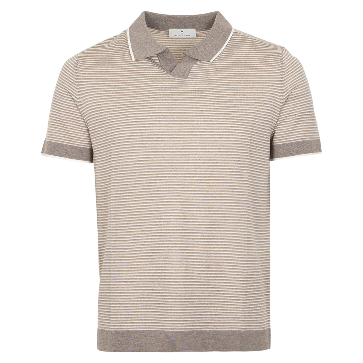Thomas Maine Knitted polo beige