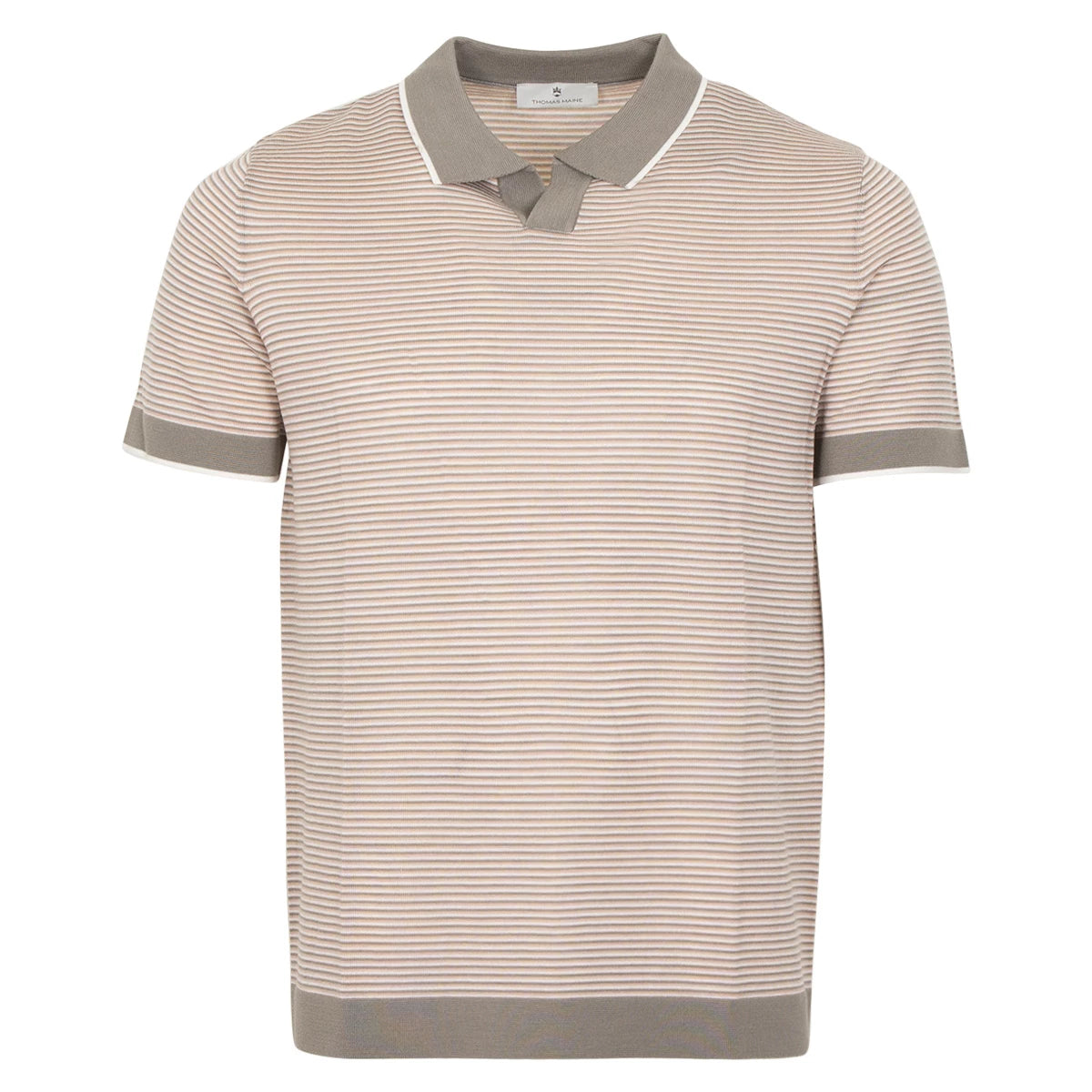 Thomas Maine Knitted polo bruin