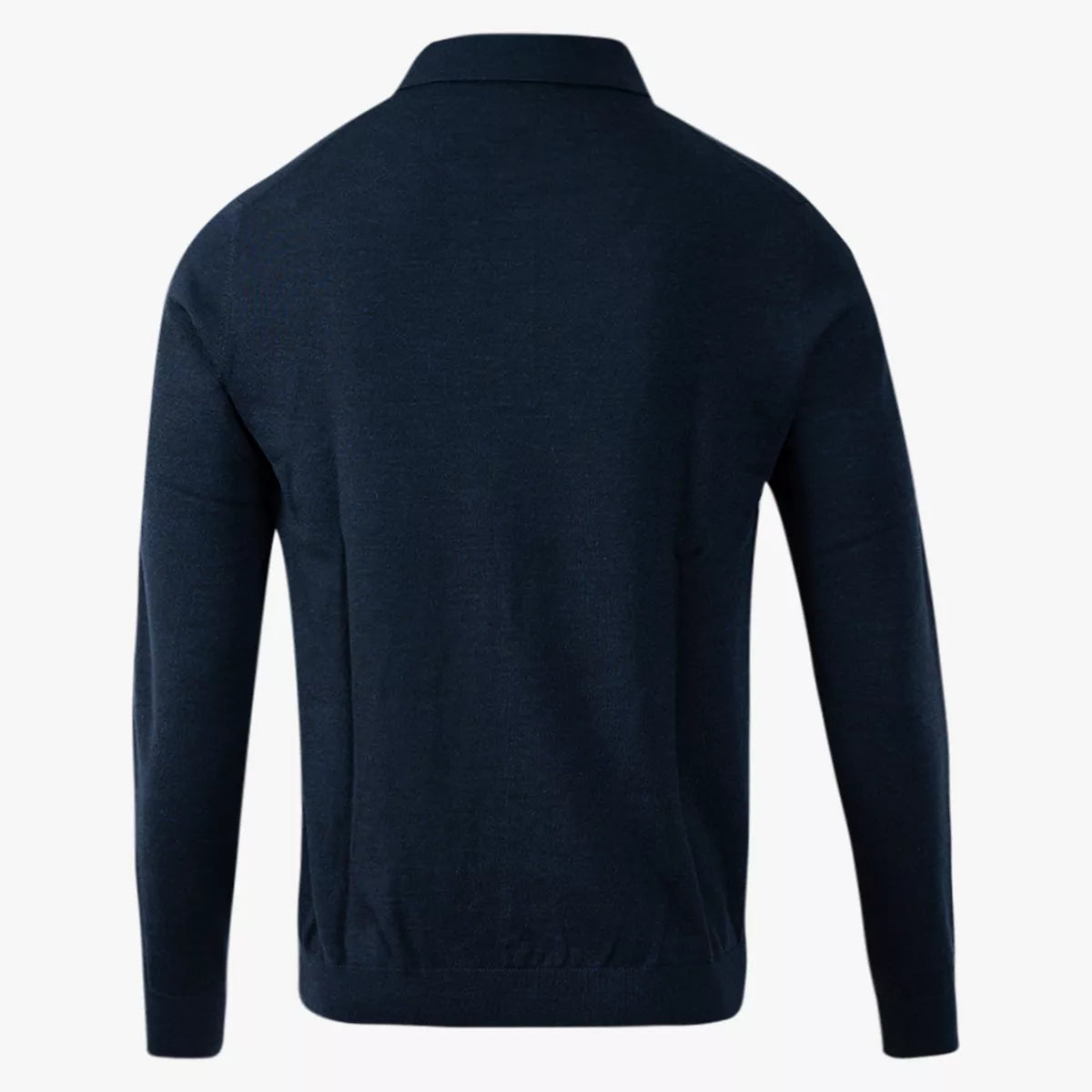 Thomas Maine Poloshirt met lange mouw donkerblauw