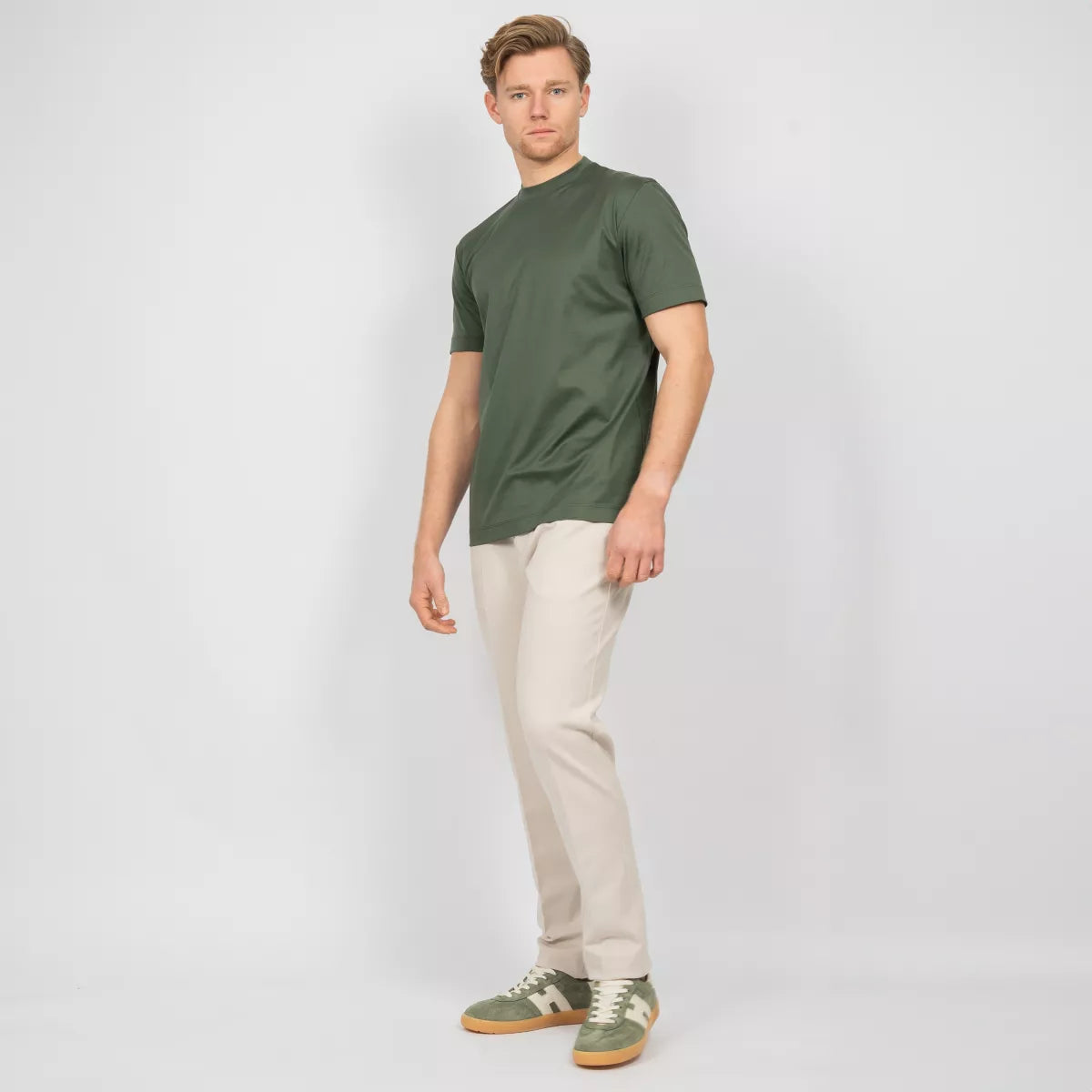 Valenza T-Shirt Groen | Interlock Supima Cotton