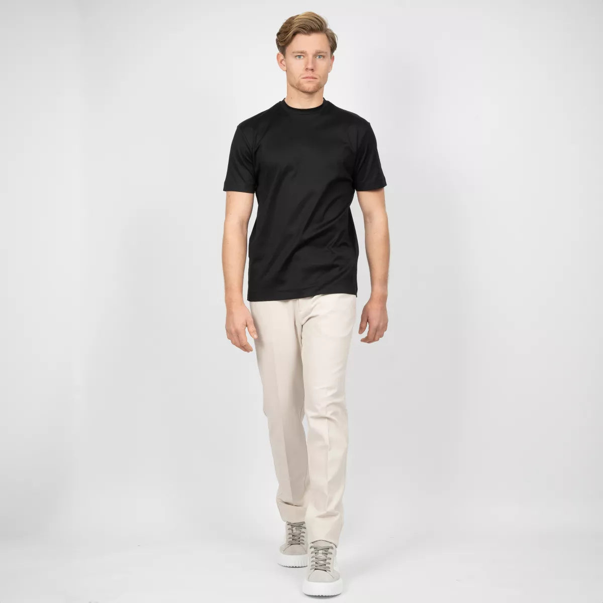 Valenza T-Shirt Zwart | Interlock Supima Cotton