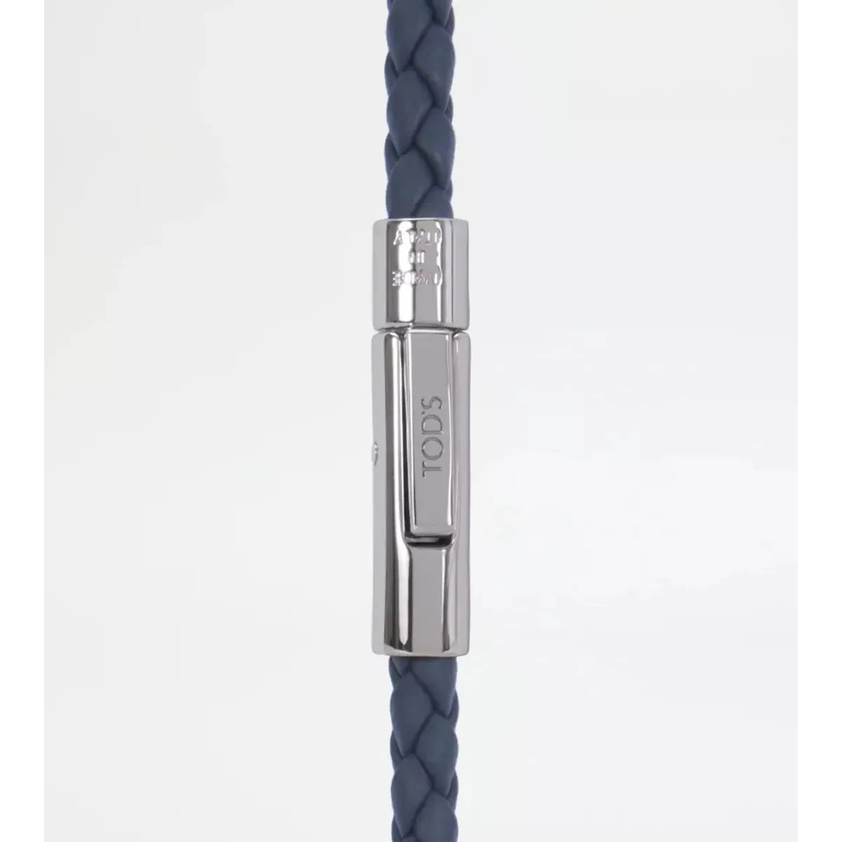 TOD'S Leren armband donkerblauw | Zilver detail