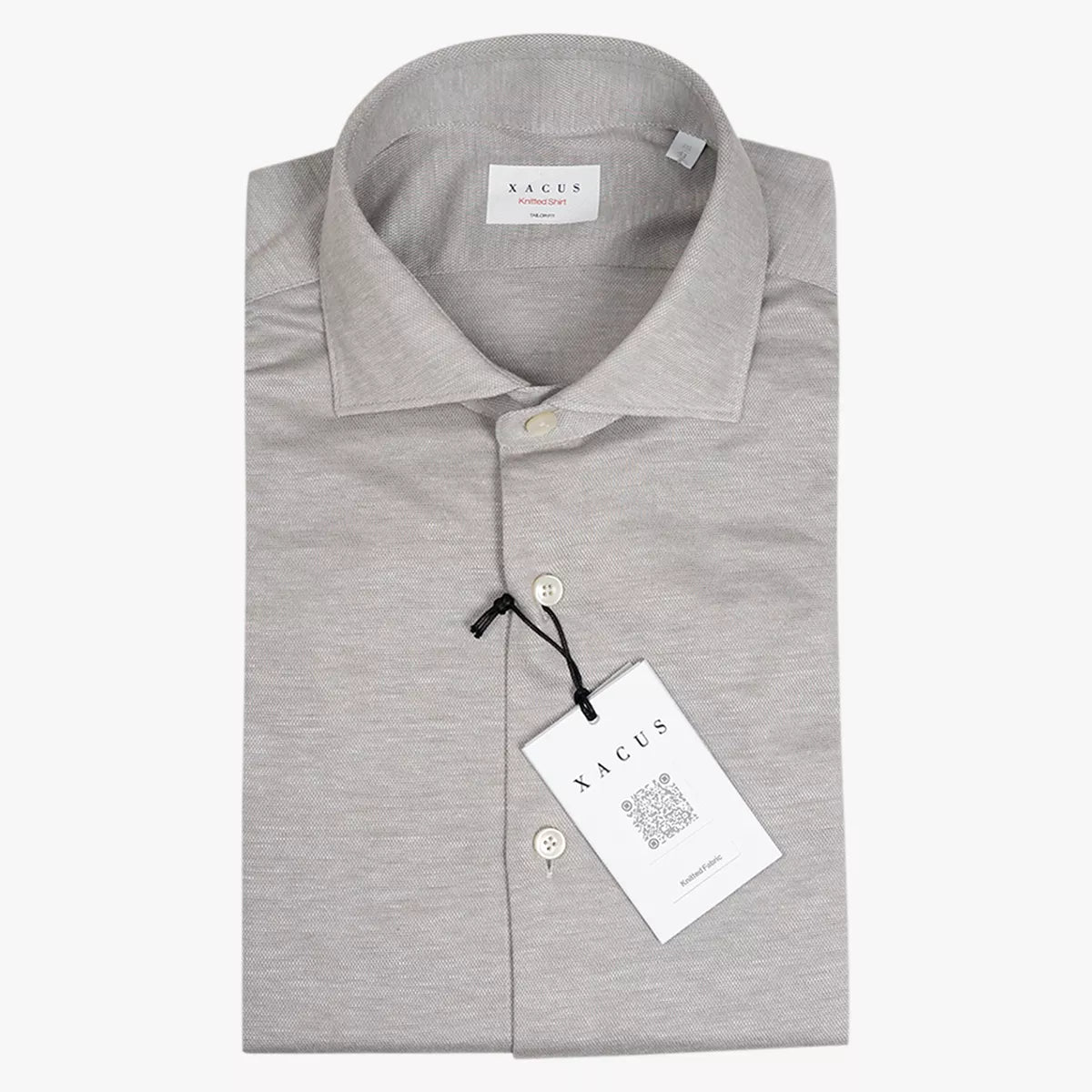 Xacus Overhemd Licht Grijs | Knitted Shirt