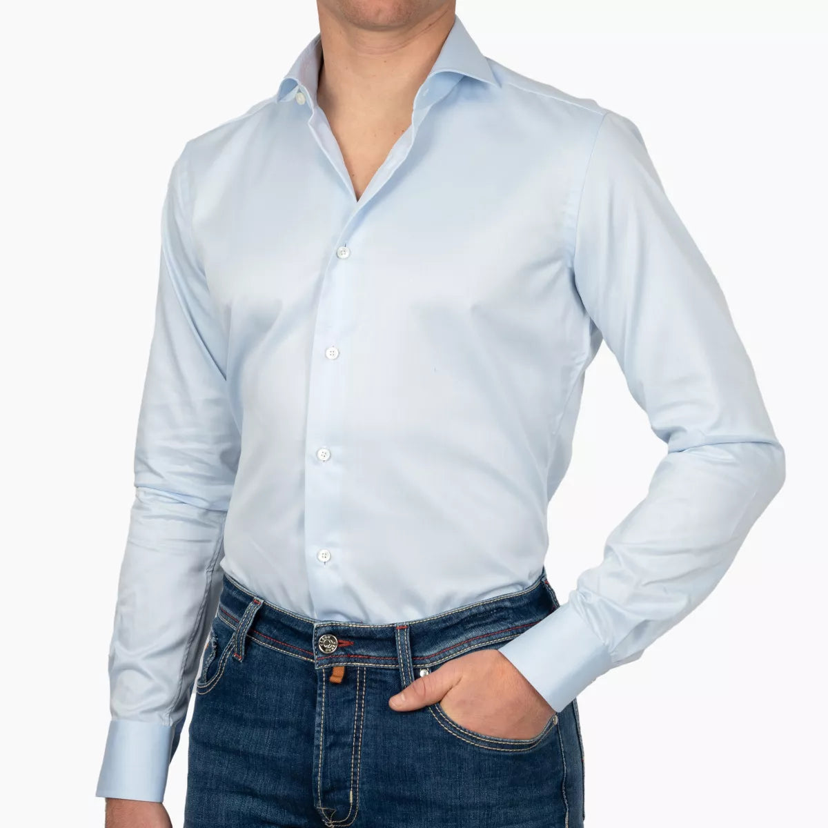 Xacus Overhemd Lichtblauw | Travel Shirt