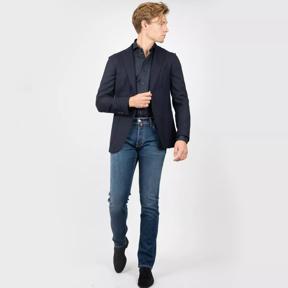 Xacus Overhemd donkerblauw tailor fit