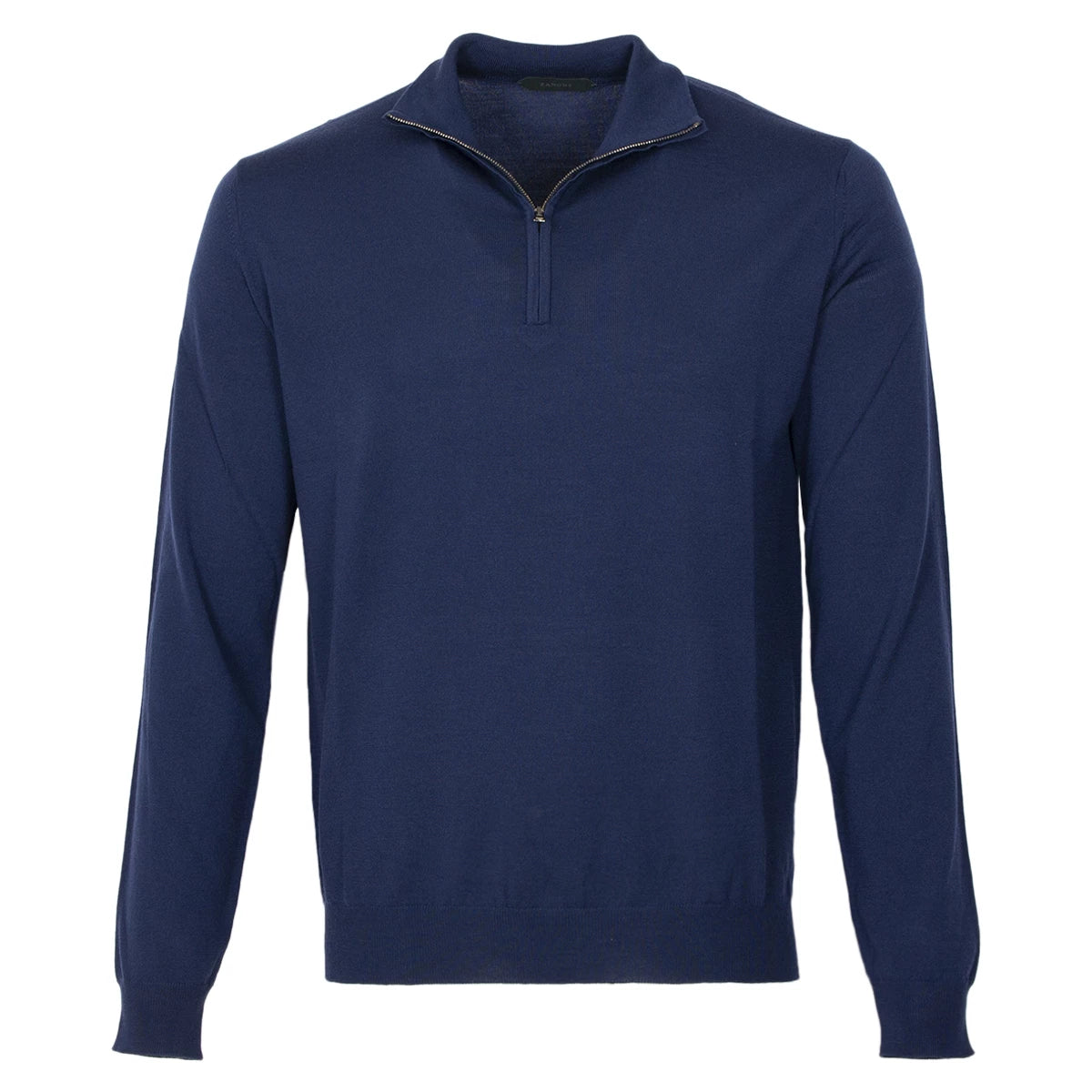 Zanone Gebreide trui met halve zip donkerblauw